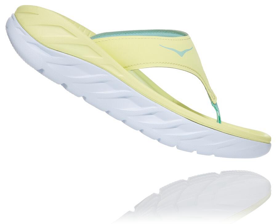 Hoka One One Sandals Womens Yellow/White - ORA Recovery Flip - 68947ZCIU